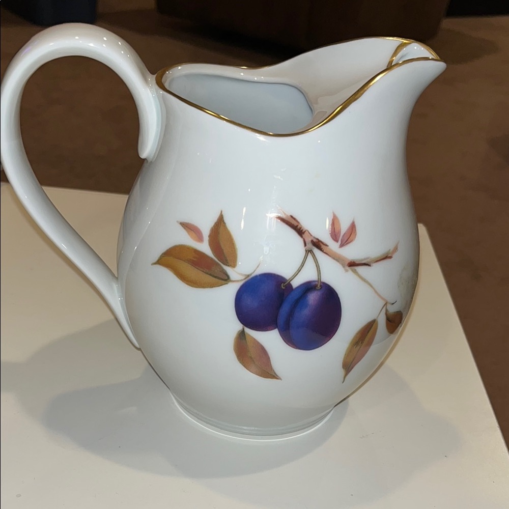 Evesham White Porcelain Pitcher Royal Worcester